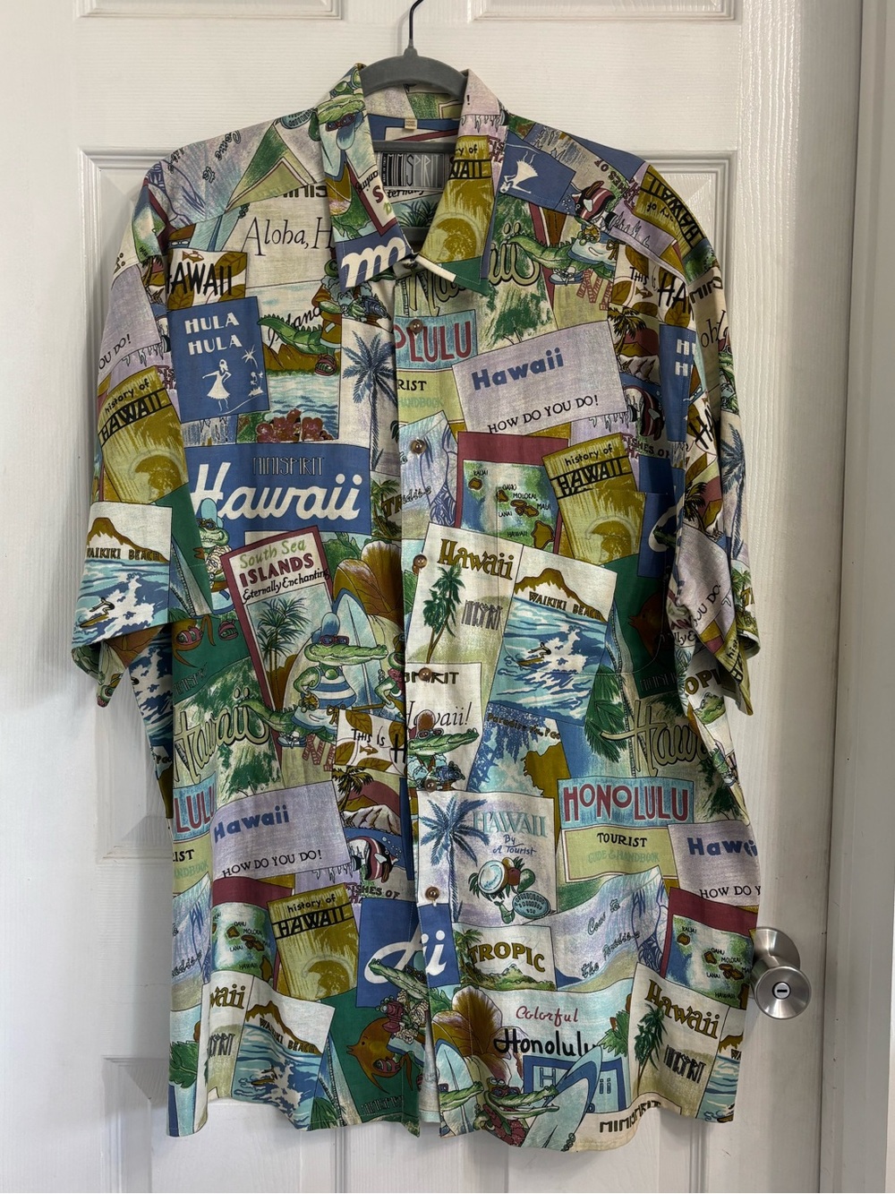 Mimi Spirit Hawaii Print Short-Sleeve Camp Shirt Multicolor XXL